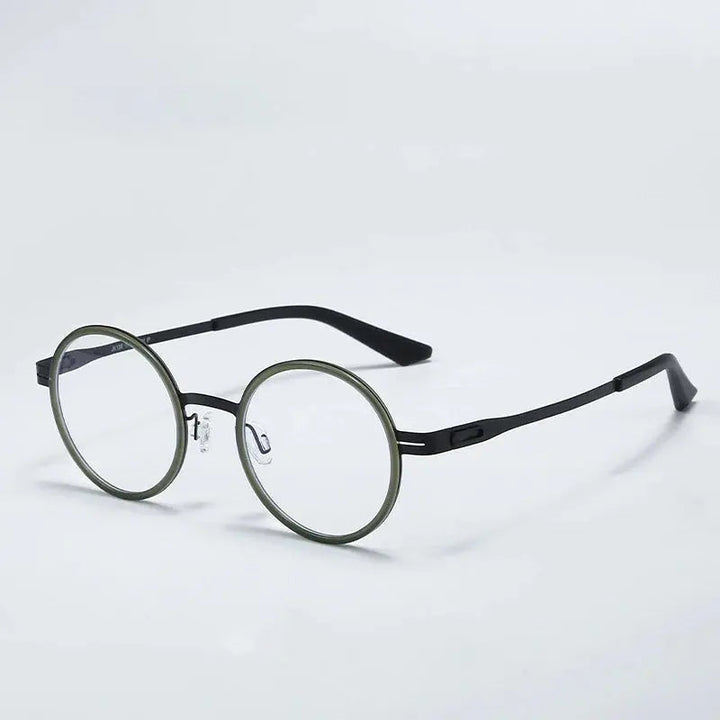 Aror Unisex Full Rim Oval Round Titanium Eyeglasses 80316