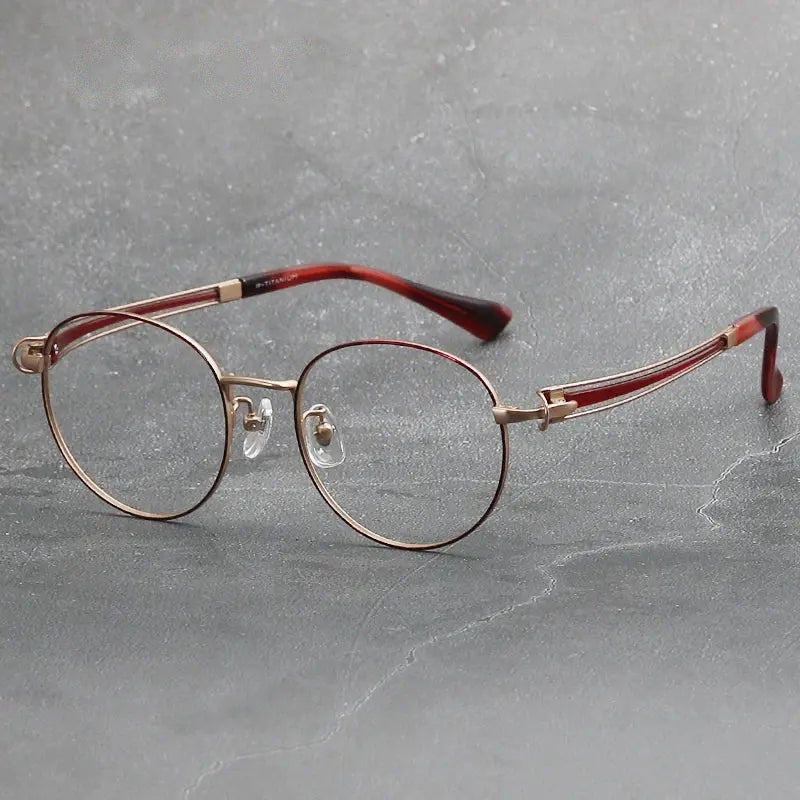 Aror Unisex Full Rim Round Titanium Eyeglasses 95235