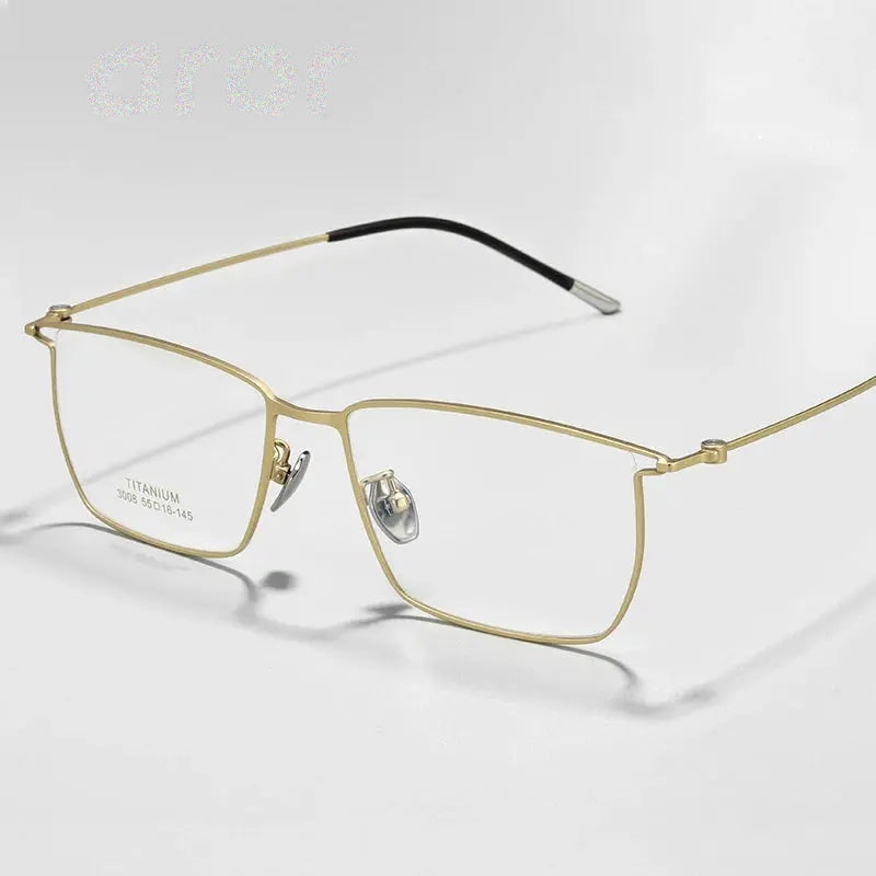 Aror Unisex Full Rim Brow Line Square Titanium Eyeglasses 30087