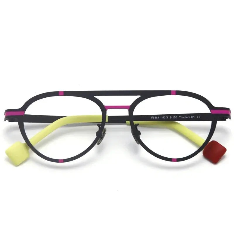Aror Unisex Full Rim Oval Double Bridge Titanium Eyeglasses 415018