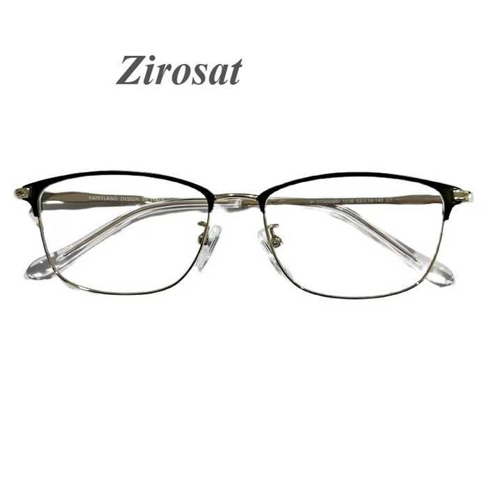 Zirosat Unisex Full Rim Square Titanium Eyeglasses 22201