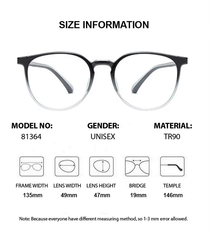 Chashma Womens Full Rim Round Tr 90 Titanium Eyeglasses 81364 — view 1 | Chashma at FuzWeb