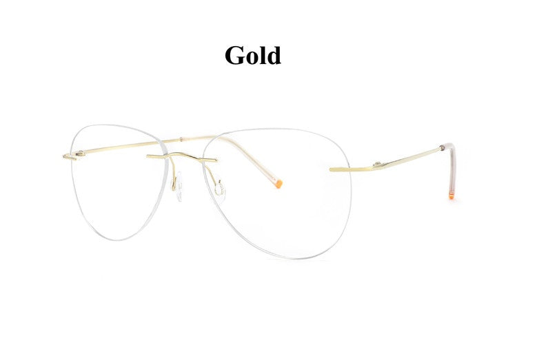 Chashma Unisex Rimless Oval Flat Top Titanium Eyeglasses 888011 — view 4 | Chashma at FuzWeb