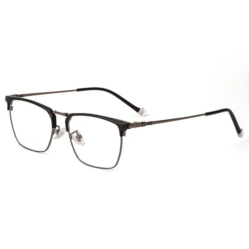 Kocolior Unisex Full Rim Square Titanium Alloy Hyperopic Reading Glasses 8628.