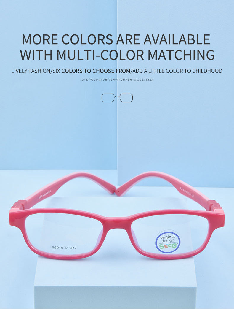 Secg Unisex Youth Full Rim Square Tr 90 Silicone Eyeglasses 3018 — view 5 | Secg at FuzWeb