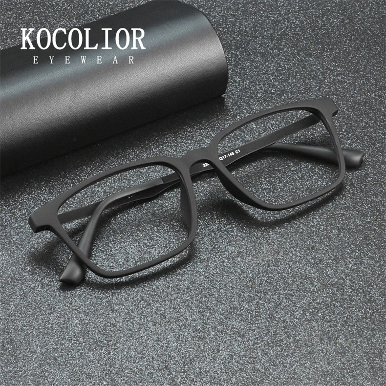 Kocolior Unisex Full Rim Square Rubber Titanium Photochromic Reading Glasses 722009 — view 1 | Kocolior at FuzWeb
