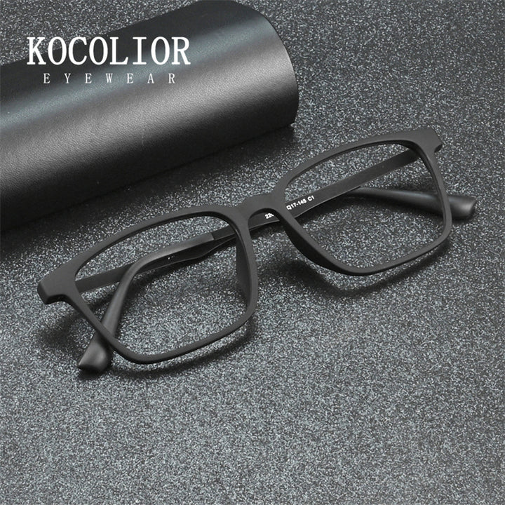 Kocolior Unisex Full Rim Square Rubber Titanium Photochromic Reading Glasses 722009 — view 1 | Kocolior at FuzWeb