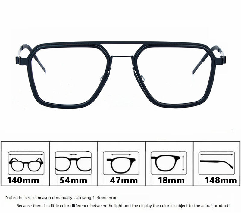 Aimee Unisex Full Rim Square Double Bridge Titanium Acetate Eyeglasses 19753 — view 2 | Aimee at FuzWeb