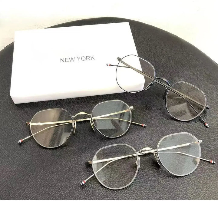 Bobbie Mens Full Rim Round Titanium Eyeglass 914000 — view 1 | Bobbie at FuzWeb