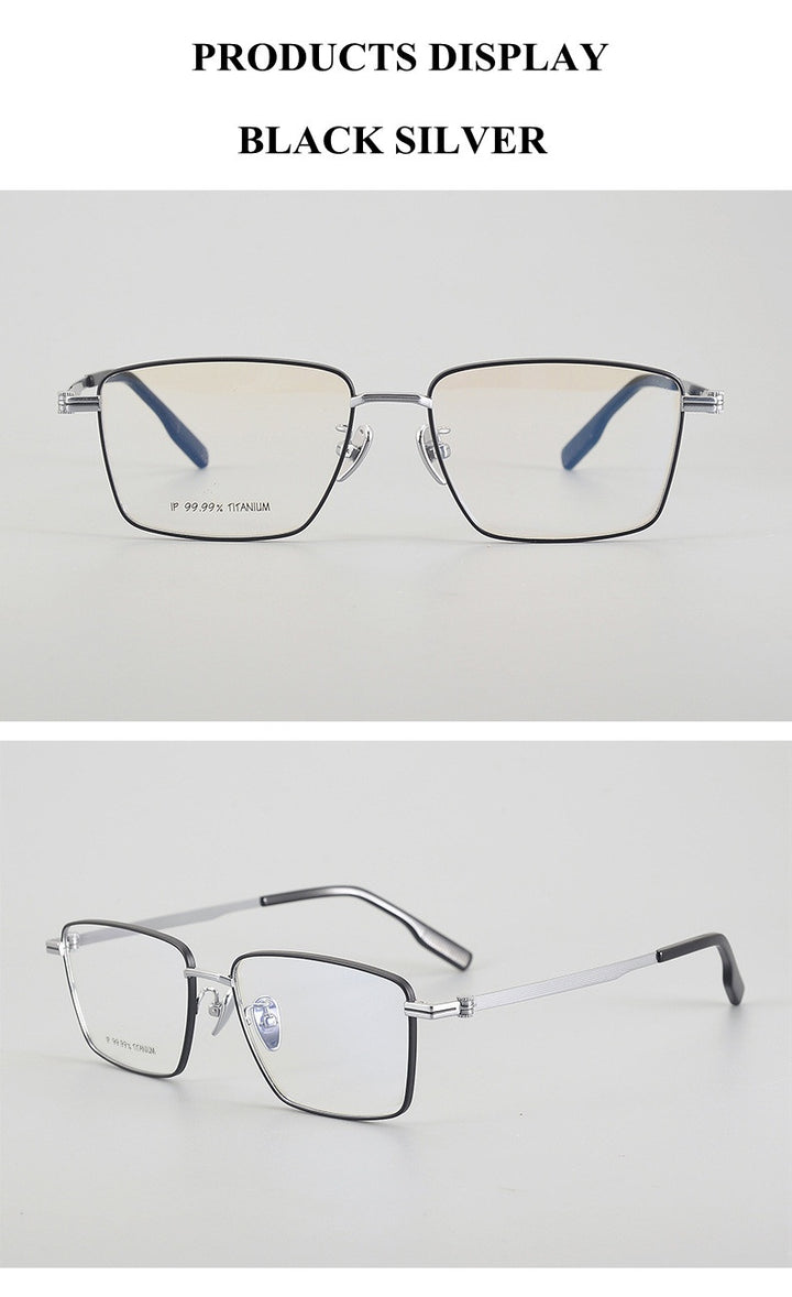 Chashma Unisex Full Rim Polygon Square Titanium Eyeglasses 886021.
