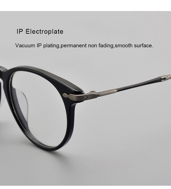 Krasivyy Unisex Full Rim Round Titanium Acetate Eyeglasses 715889.