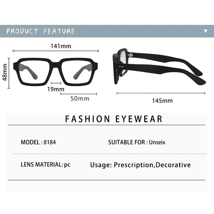 Hdcrafter Mens Full Rim Square Wood Eyeglasses 8184 — view 5 | Hdcrafter Eyeglasses at FuzWeb