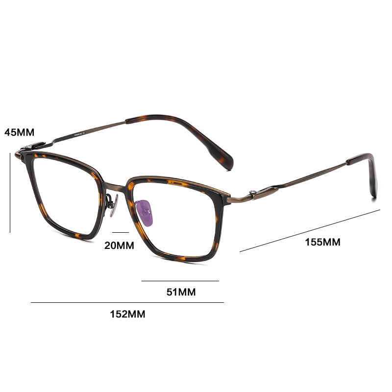Gatenac Unisex Full Rim Big Square Titanium Acetate Photochromic Reading Glasses 570055 — view 1 | Gatenac at FuzWeb
