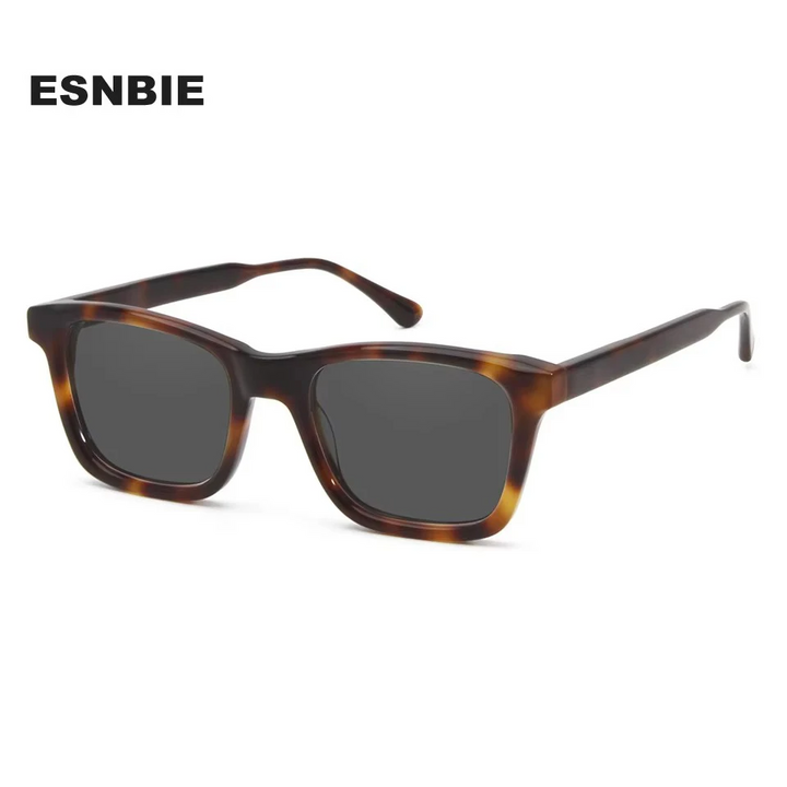 Esnbie Unisex Full Rim Square Brow Line Acetate Sunglasses 220931