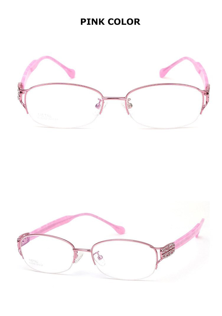 Chashma Ochki Womens Semi Rim Oval Square Titanium Eyeglasses 882392 — view 2 | Chashma Ochki at FuzWeb