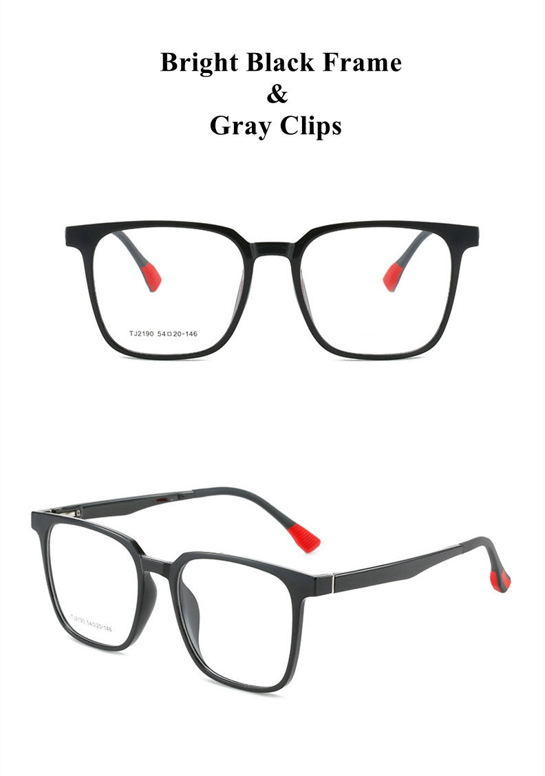 Chashma Ottica Unisex Full Rim Square Tr 90 Titanium Eyeglasses Clip On Sunglasses 21907 — view 2 | Chashma Ottica at FuzWeb