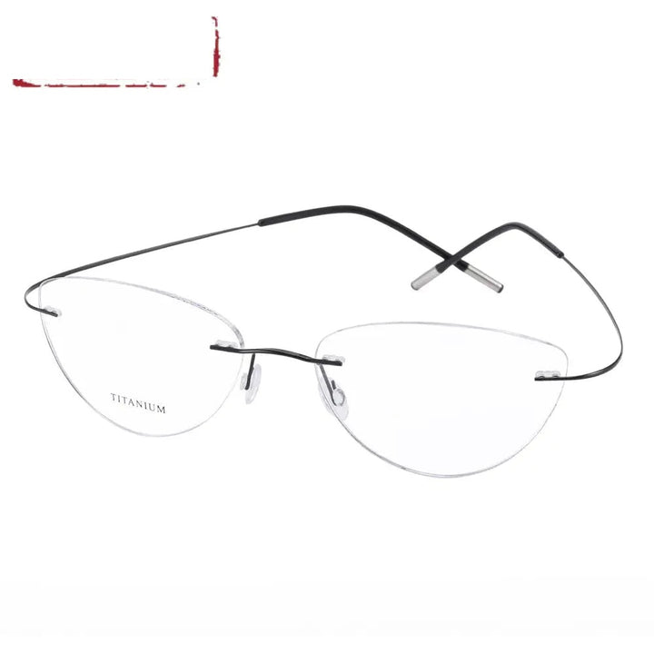 Chashma Ottica Unisex Rimless Cat Eye Titanium Eyeglasses 720003