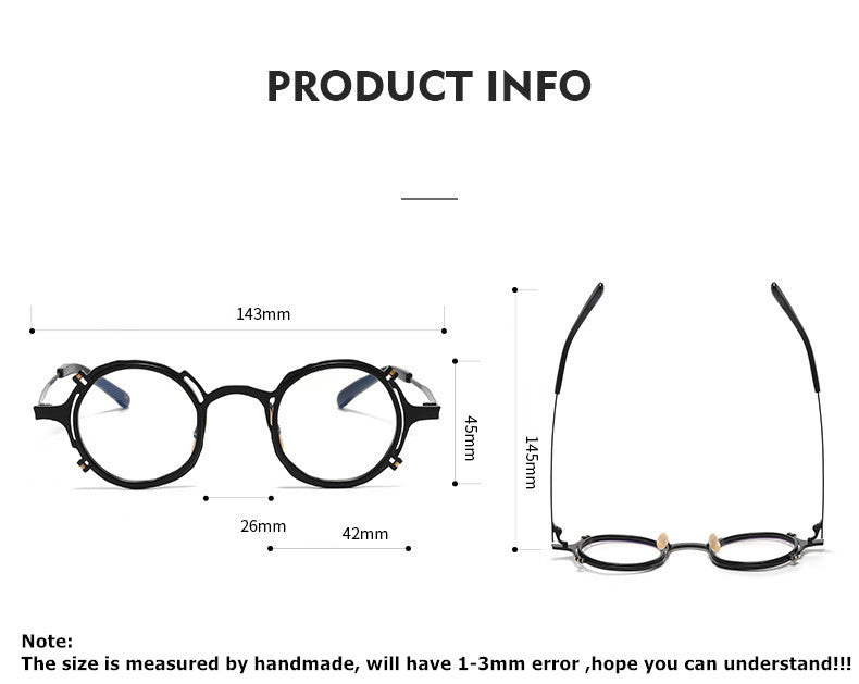 Aimee Unisex Full Rim Round Titanium Acetate Eyeglasses 4483 — view 7 | Aimee at FuzWeb