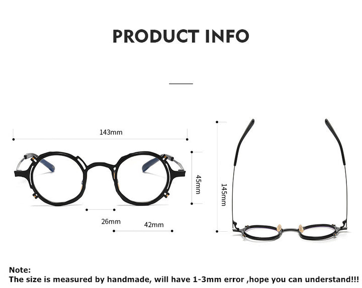 Aimee Unisex Full Rim Round Titanium Acetate Eyeglasses 4483 — view 7 | Aimee at FuzWeb