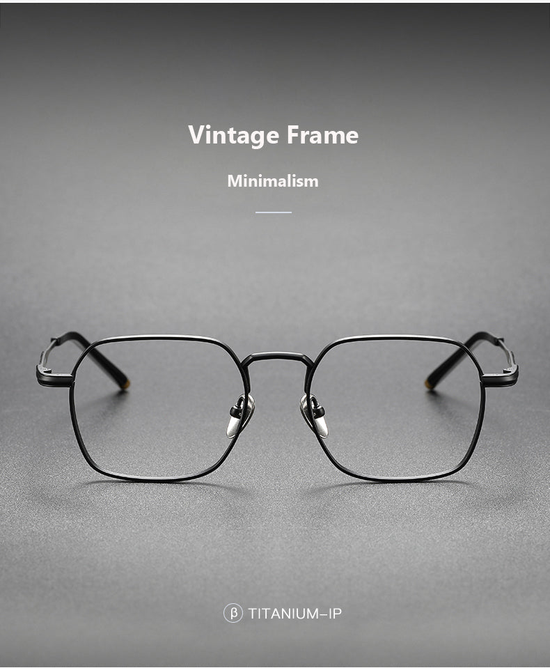 Oveliness Unisex Full Rim Irregular Square Titanium Eyeglasses Capeua.