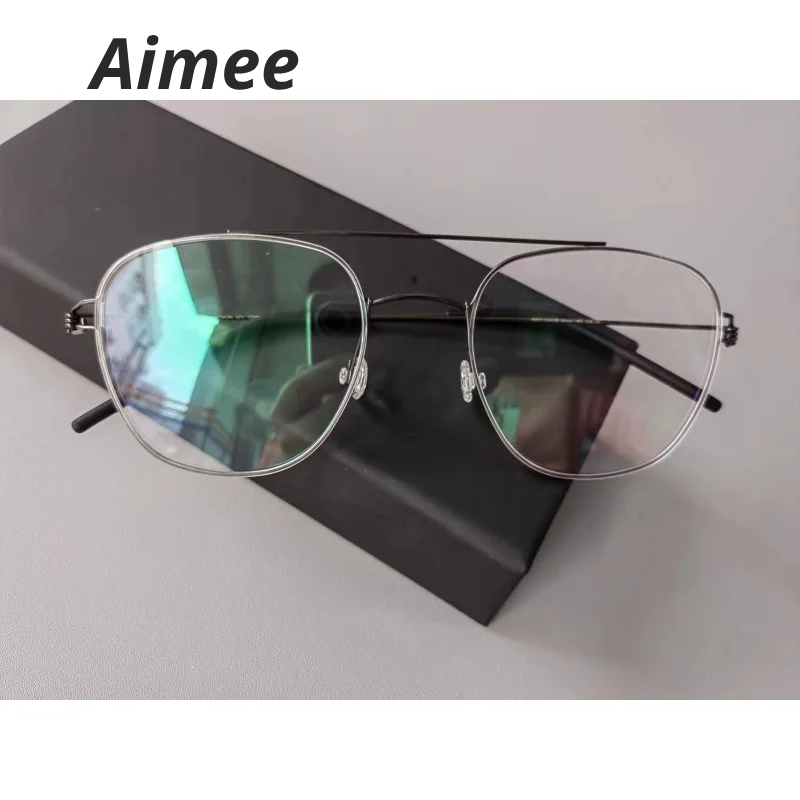 Aimee Unise Full Rim Square Double Bridge Titanium Eyeglasses 398201