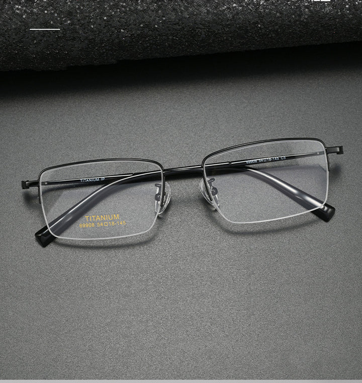 Kocolior Unisex Semi Rim Square Titanium Photochromic Reading Glasses 69908 — view 2 | Kocolior at FuzWeb