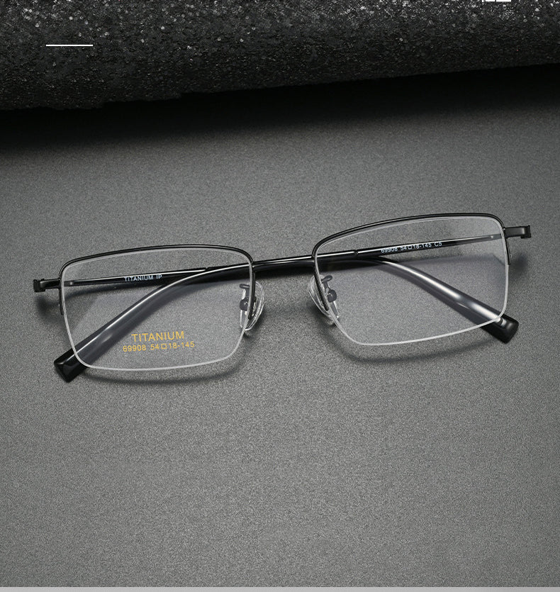 Kocolior Unisex Semi Rim Square Titanium Photochromic Reading Glasses 69908 — view 2 | Kocolior at FuzWeb