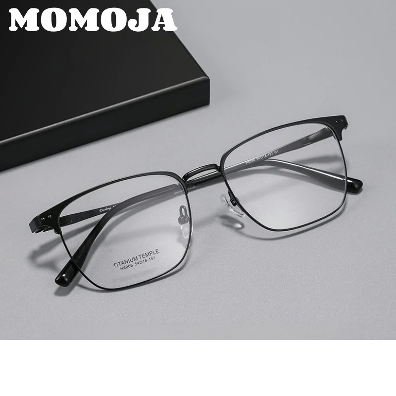 Momoja Unisex Full Rim Brow Line Square Titanium Eyeglasses 76066