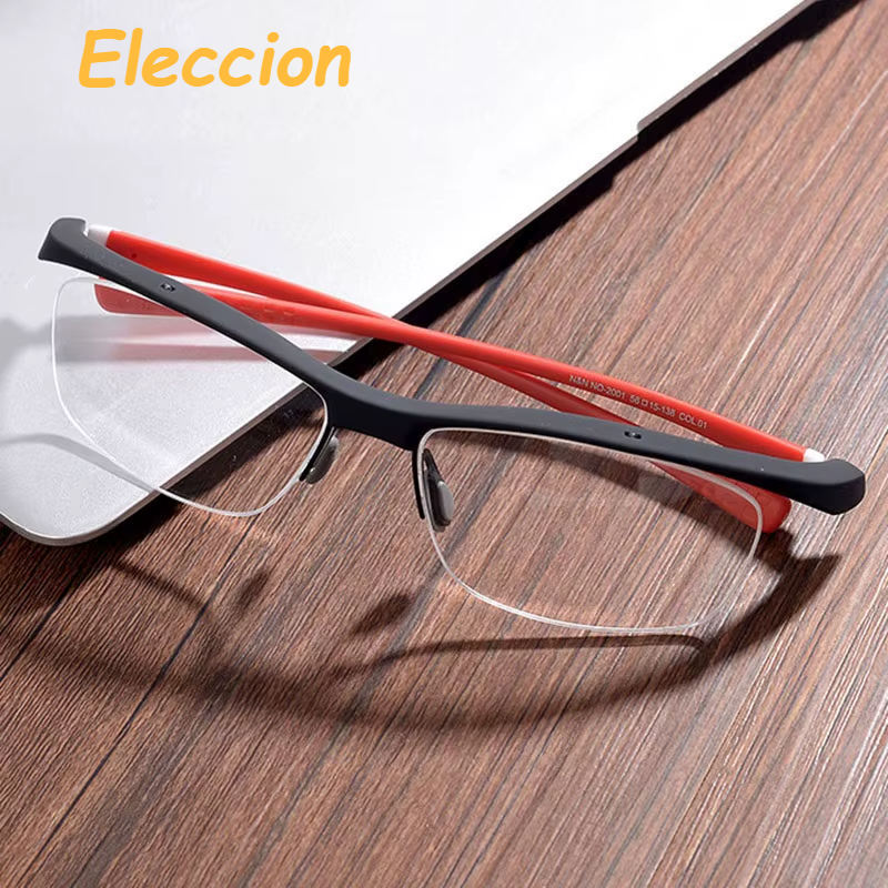 Eleccion Unisex Semi Rim Square Tr 90 Titanium Sport Eyeglasses 17027 Semi Rim Eleccion