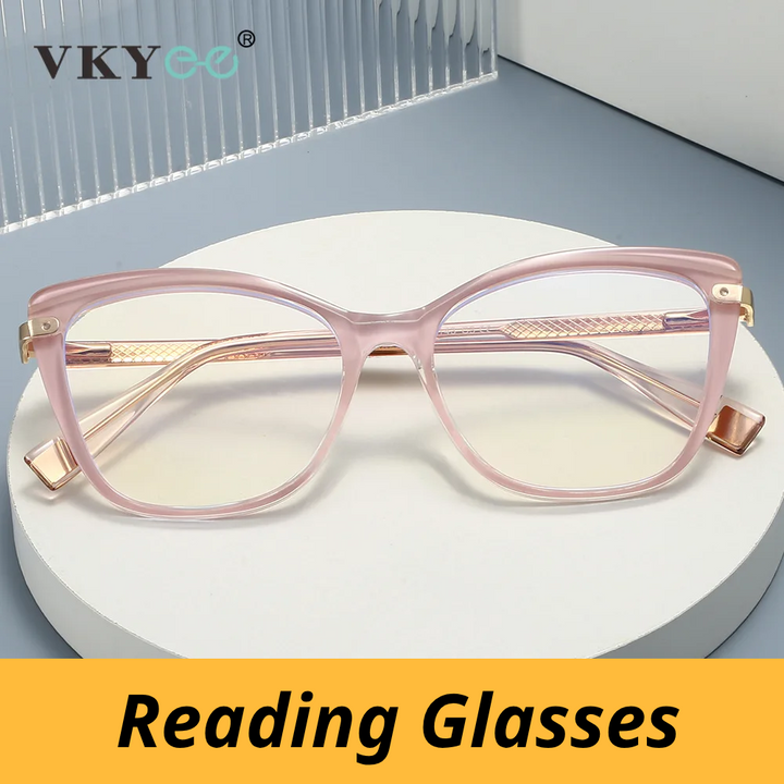 Vicky Women's Full Rim Butterfly Tr 90 Alloy Reading Glasses 582007