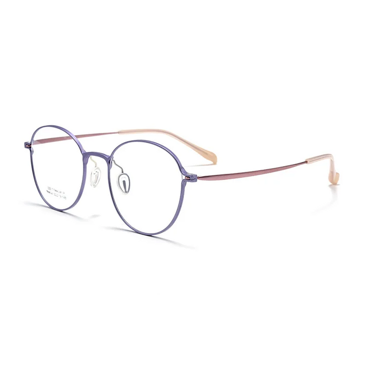 Gmei Optical 99814ZM women's round alloy prescription eyeglasses — view 6