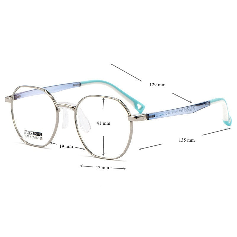 Chashma Unisex Childrens Full Rim Octagon Stainless Steel Eyeglasses 7511 — view 1 | Chashma at FuzWeb