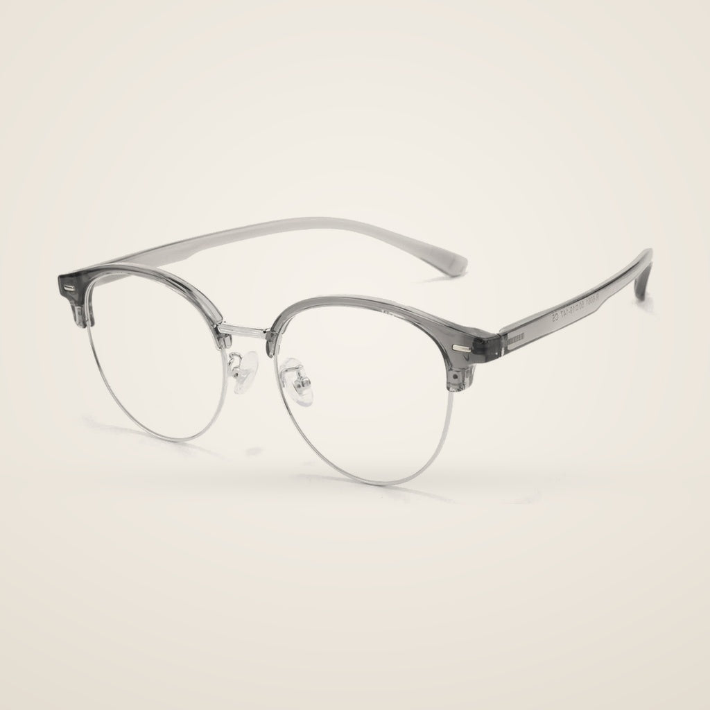 Bclear Unisex Half Rim Round TR90 Alloy Eyeglasses R6061ZF — view 5 | Bclear at FuzWeb