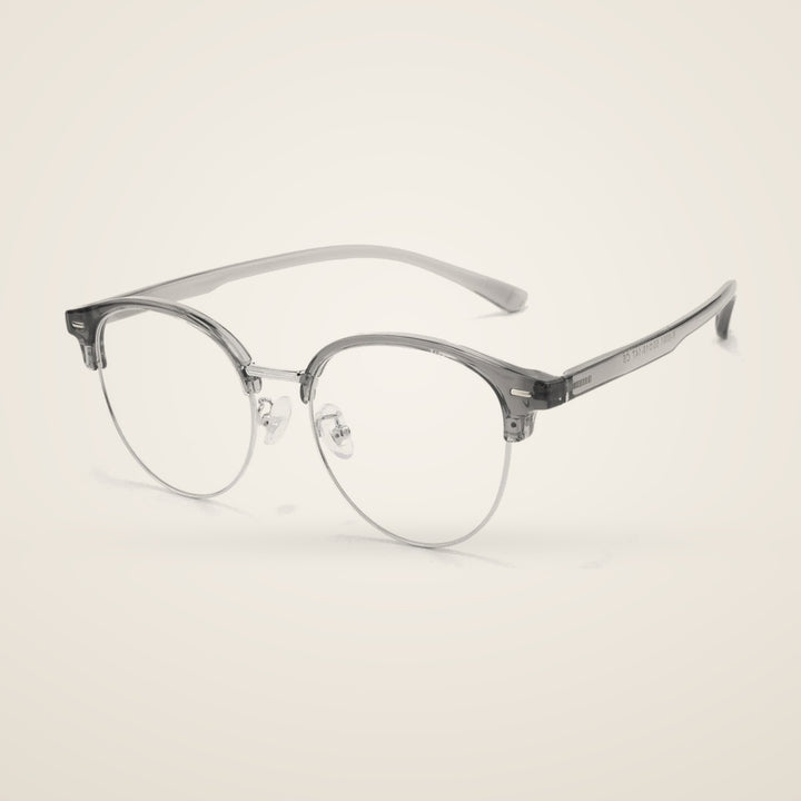 Bclear Unisex Half Rim Round TR90 Alloy Eyeglasses R6061ZF — view 5 | Bclear at FuzWeb