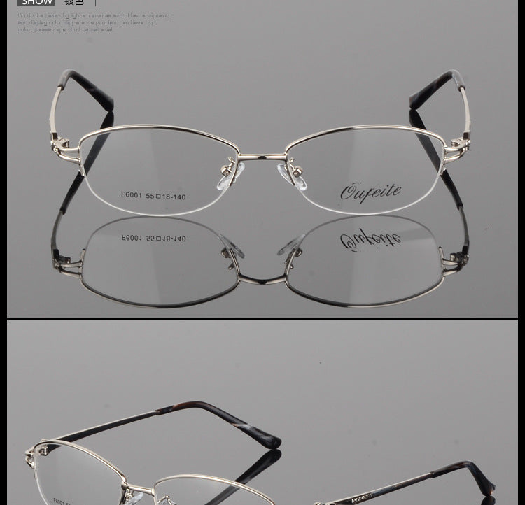 Bclear Womens Semi Rim Oval Alloy Eyeglasses 66001 — view 5 | Bclear at FuzWeb