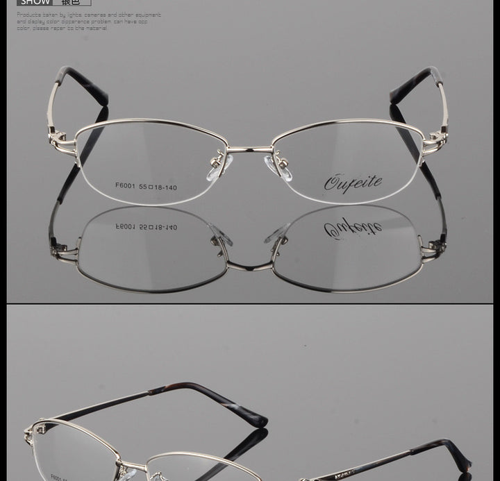 Bclear Womens Semi Rim Oval Alloy Eyeglasses 66001 — view 5 | Bclear at FuzWeb
