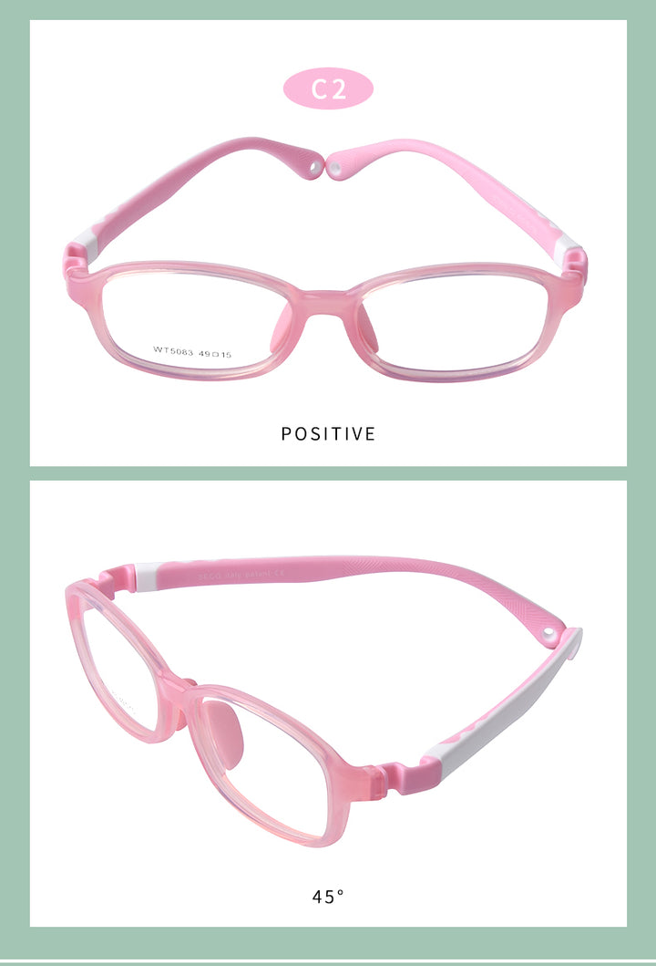 Secg Unisex Youth Full Rim Square Tr 90 Silicone Eyeglasses 5083.
