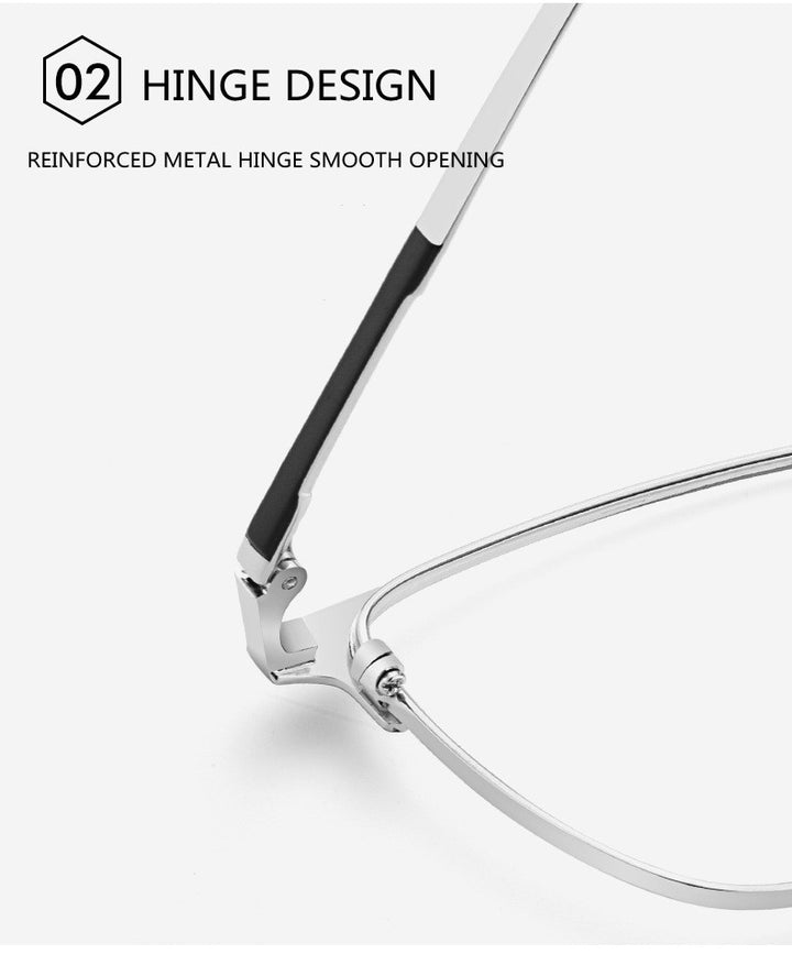 Kocolior Unisex Full Rim Square Acetate Alloy Hyperopic Reading Glasses 91872 — view 4 | Kocolior at FuzWeb