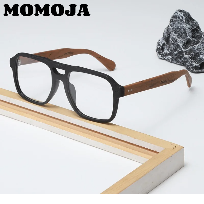 Momoja Unisex Full Rim Square Double Bridge Acetate Eyeglasses 728187