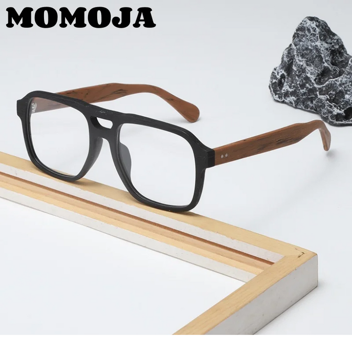 Momoja Unisex Full Rim Square Double Bridge Acetate Eyeglasses 728187