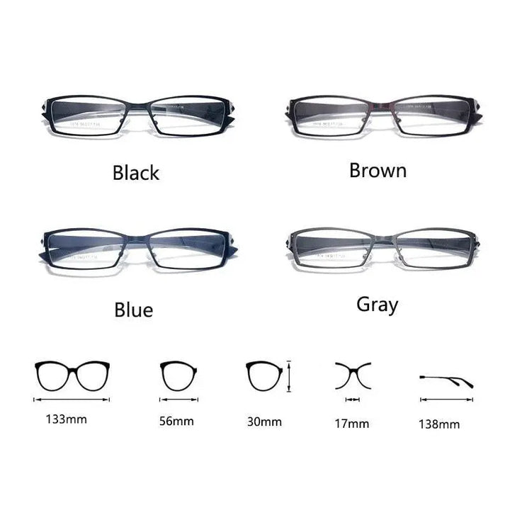 Bclear Men Titanium Alloy Metal Eyeglasses Full Rim Eyewear S1976 — view 12 | Bclear at FuzWeb