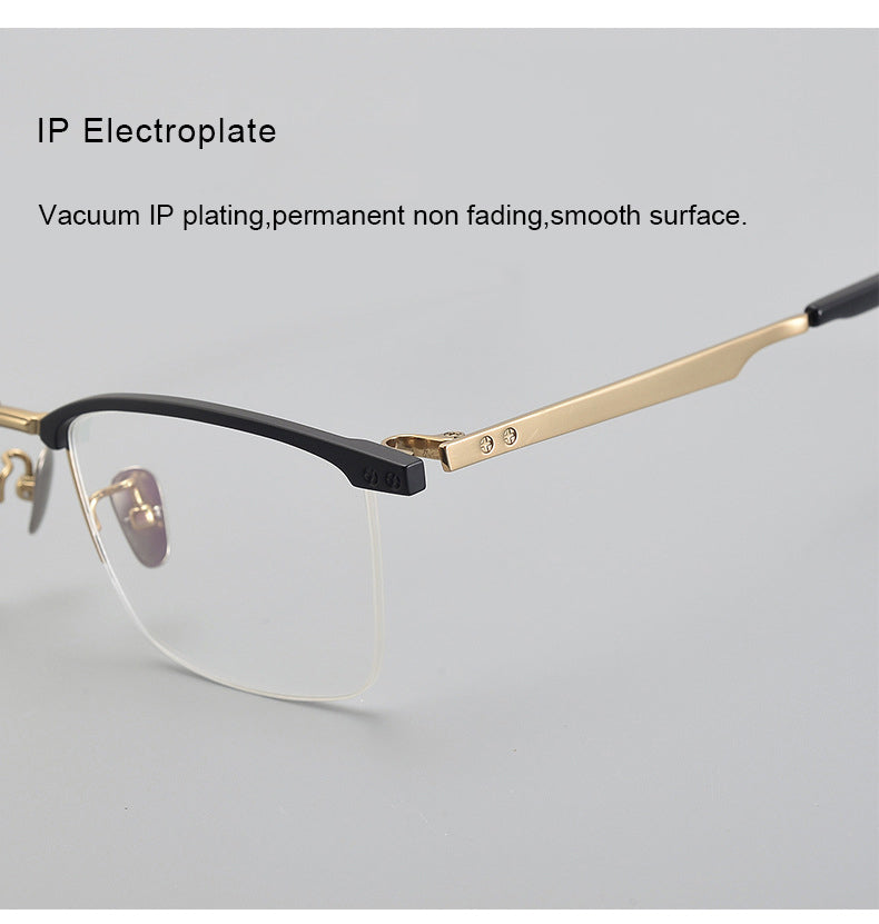 Krasivyy Unisex Semi Rim Square Brow Line Titanium Eyeglasses 318750.