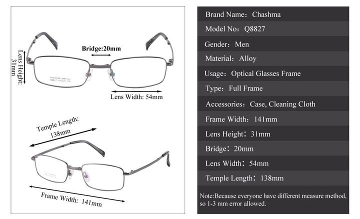 Chashma Ottica Unisex Full Rim Square Foldable Stainless Steel Alloy Eyeglasses 8827 — view 11 | Chashma Ottica at FuzWeb