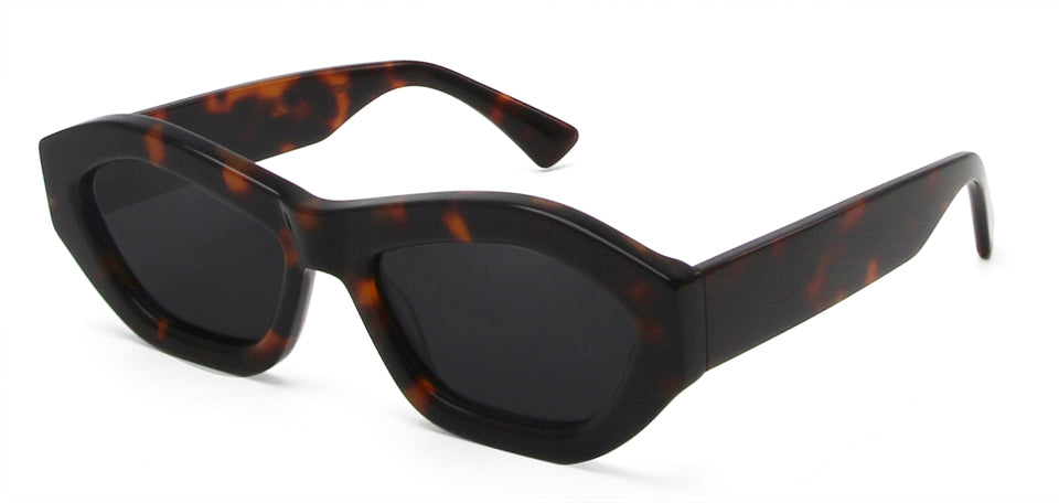 Esnbie Unisex Full Rim Oval Square Thick Acetate Sunglasses 230331.