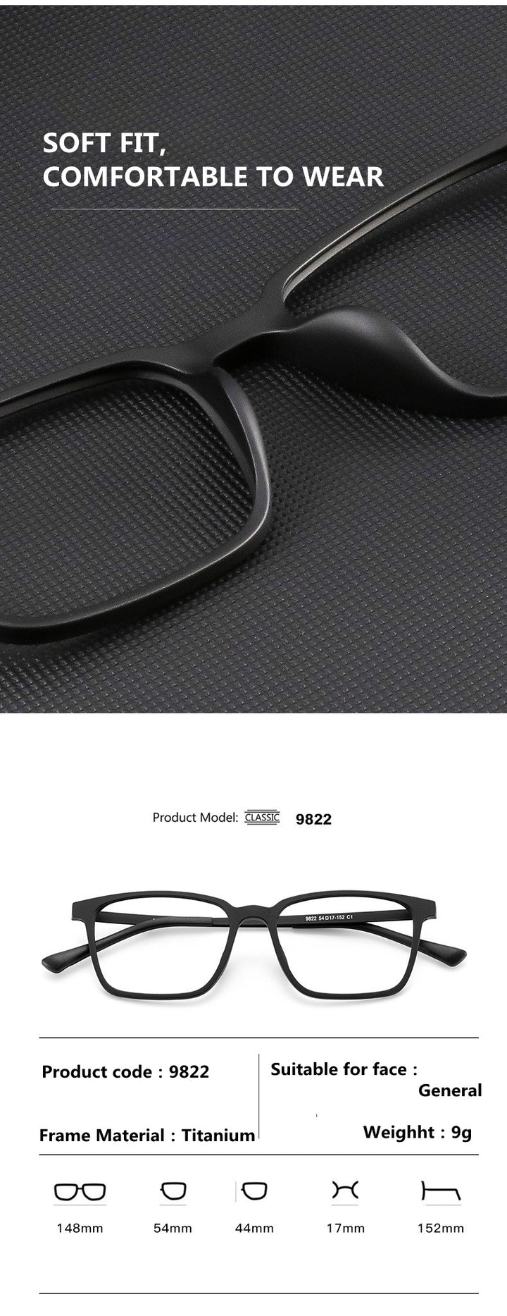 Kocolior Unisex Full Rim Square Tr 90 Titanium Hyperopic Reading Glasses 98221.