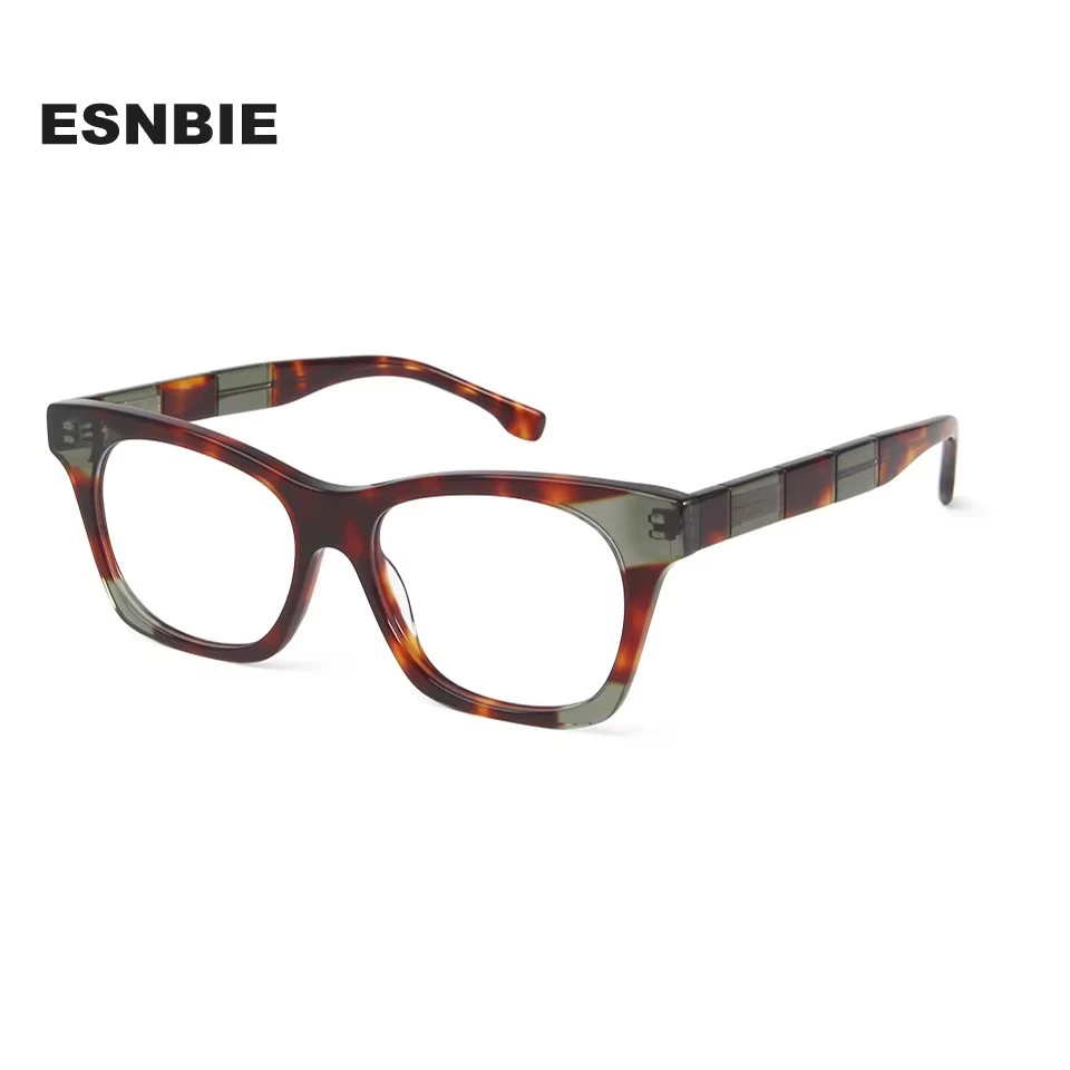 Esnbie Women's Full Rim Square Cat Eye Acetate Eyeglasses 23024