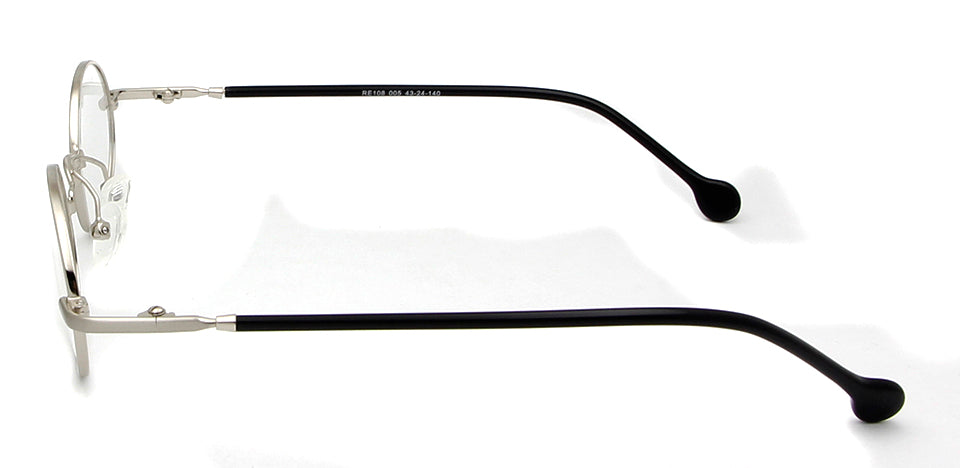 Esnbie Unisex Full Rim Small Oval Alloy Acetate Eyeglasses 18108.