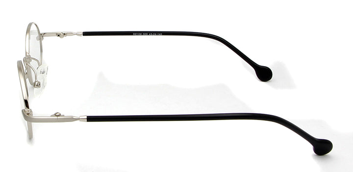 Esnbie Unisex Full Rim Small Oval Alloy Acetate Eyeglasses 18108.