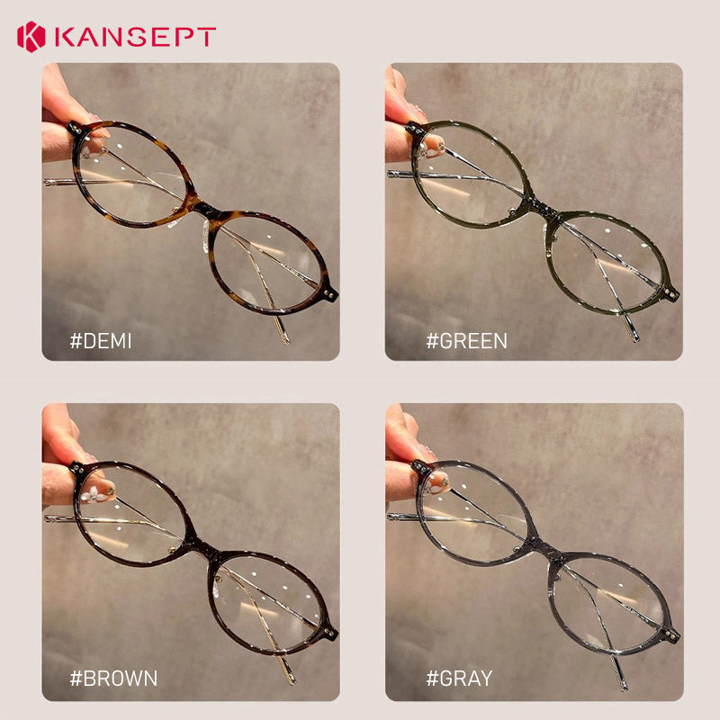 Kansept Unisex Full Rim Oval Tr 90 Metal Frames 180100 FuzWeb