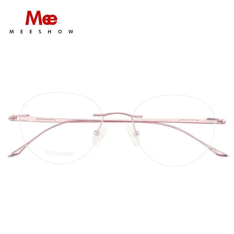 Meeshow Womens Eyeglasses Titanium Round 8513 — view 14 | Meeshow at FuzWeb
